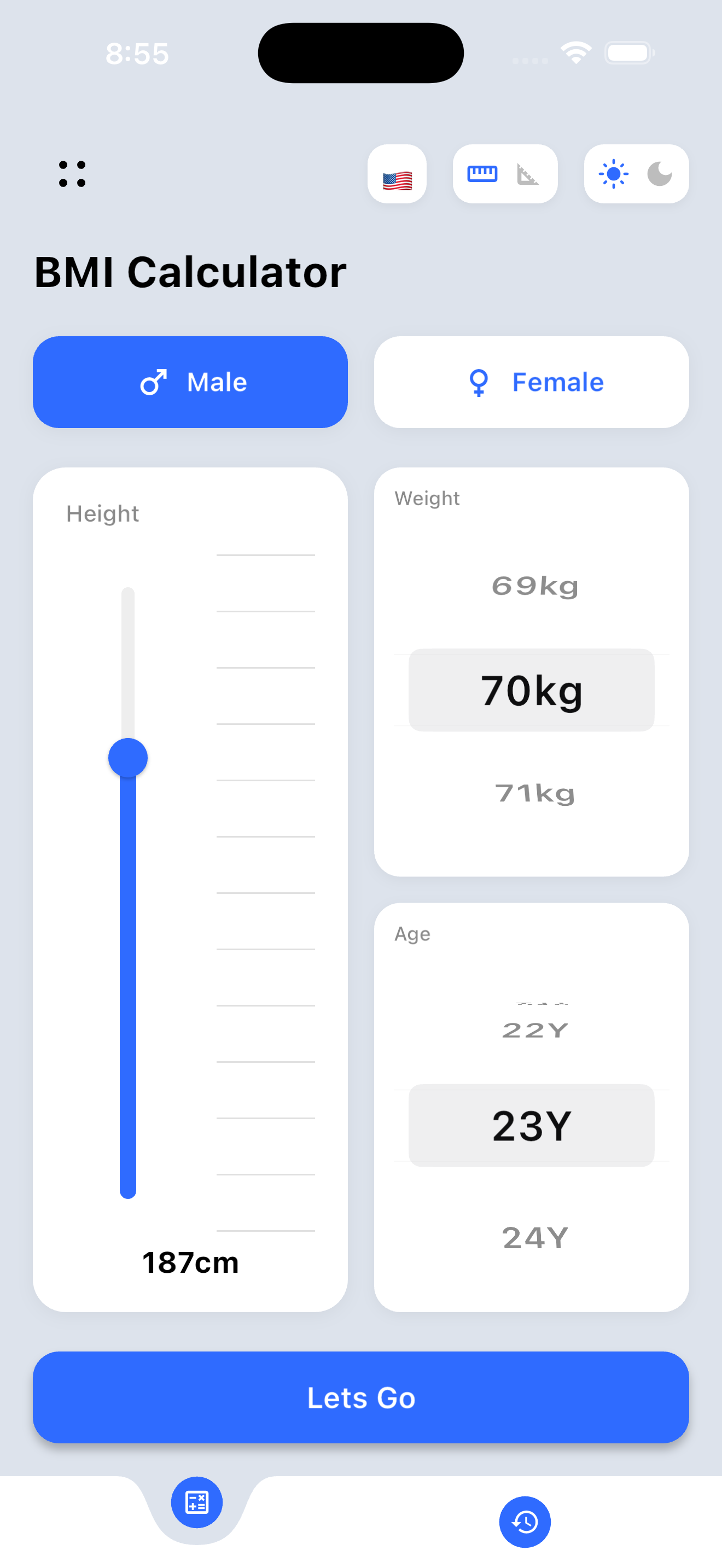 BMI Calculator Light